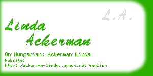 linda ackerman business card